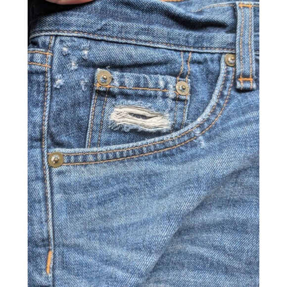Rag & Bone Women Short Denim Distressed Cuffed Low Rise Color Woodstock Size 23 - Picture 6 of 11